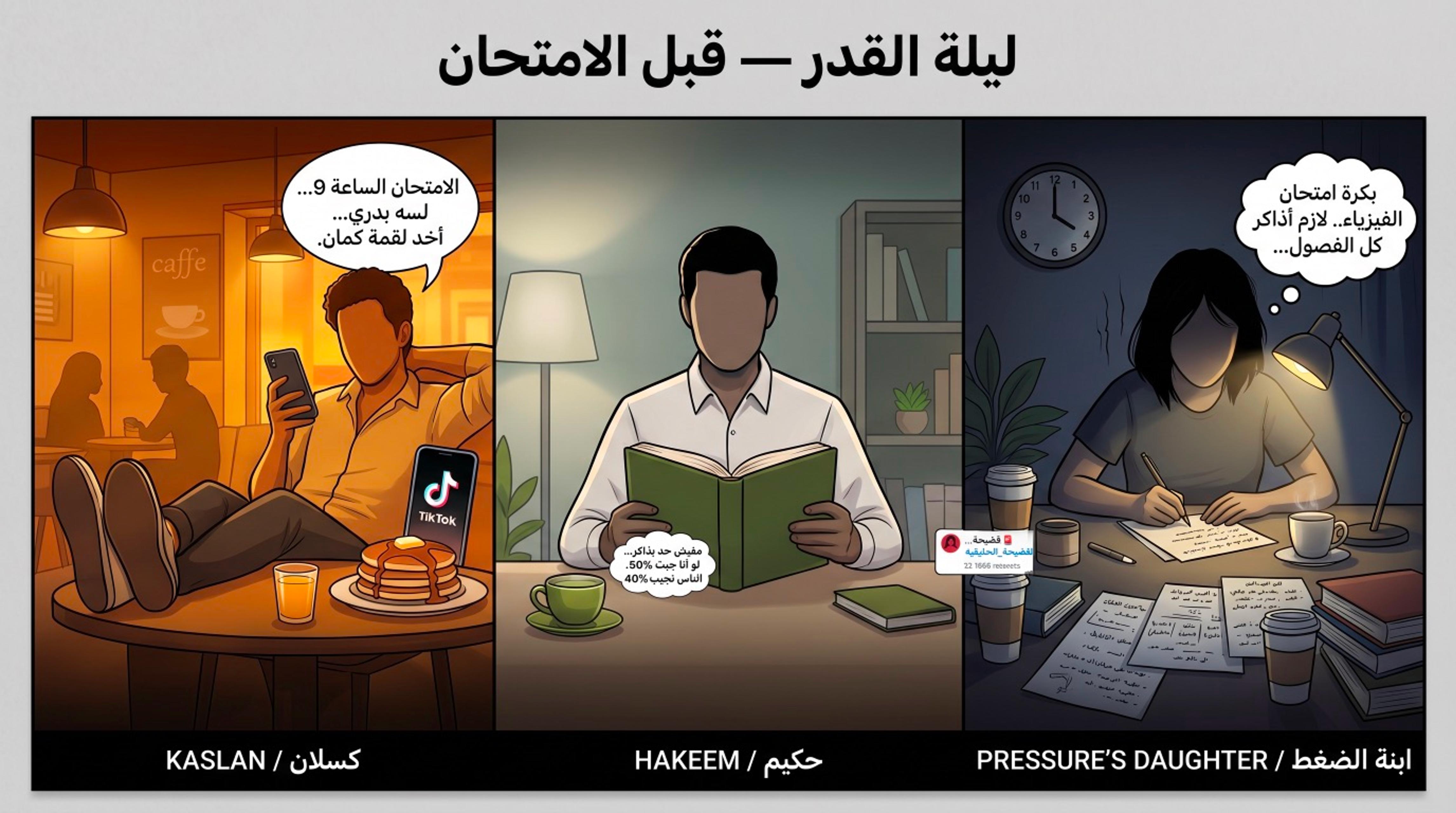 شخصيات الطلاب الثلاثة